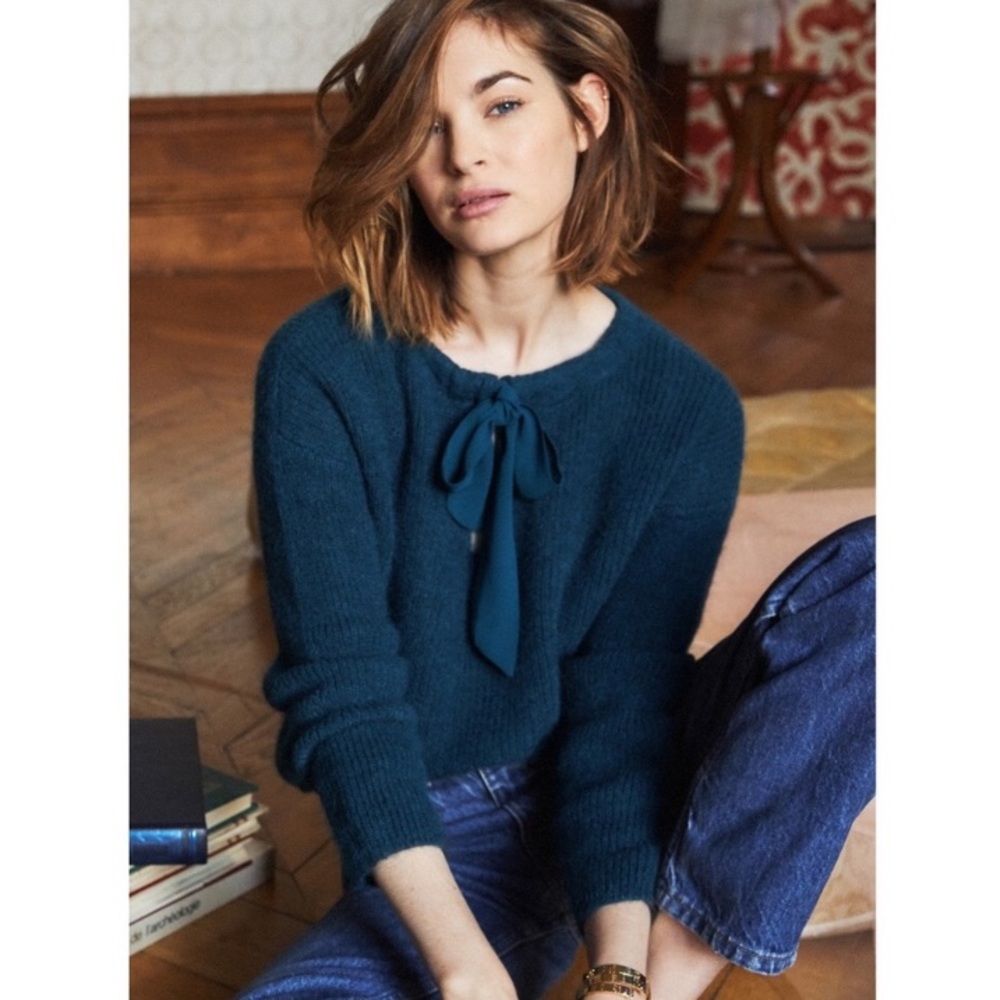 ISO Sezane Cooper Teal Jumper Sweater